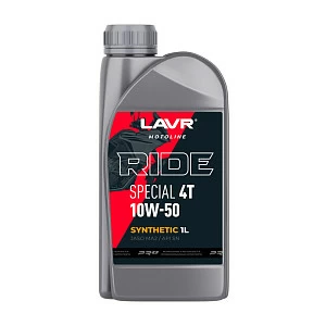 Моторное масло RIDE SPECIAL 4Т 10W50 SN LAVR MOTOLINE, 1 л