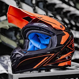 Шлем кроссовый ROCKOT RM-217 Kinetic GL (черн/оранж глянц, XXL)